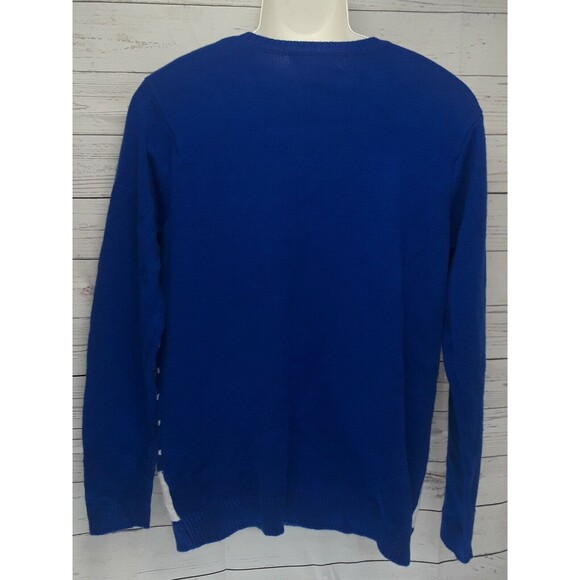 Jolly Sweaters Drunk Snowman with Beer Mens Christmas Holiday Blue White Sz L - Picture 5 of 12